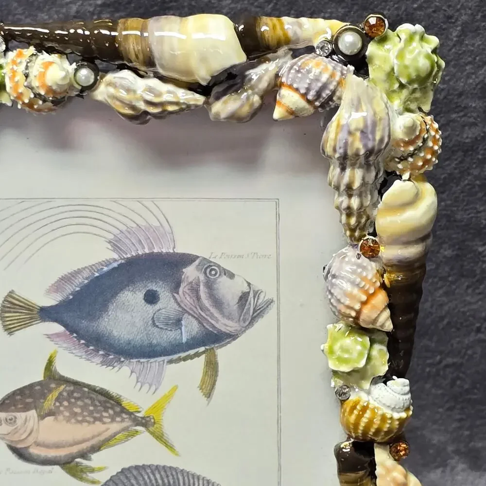 Sanibel Austrian Crystal by Two's Company Seashell Encrusted 5x7 Picture Frame